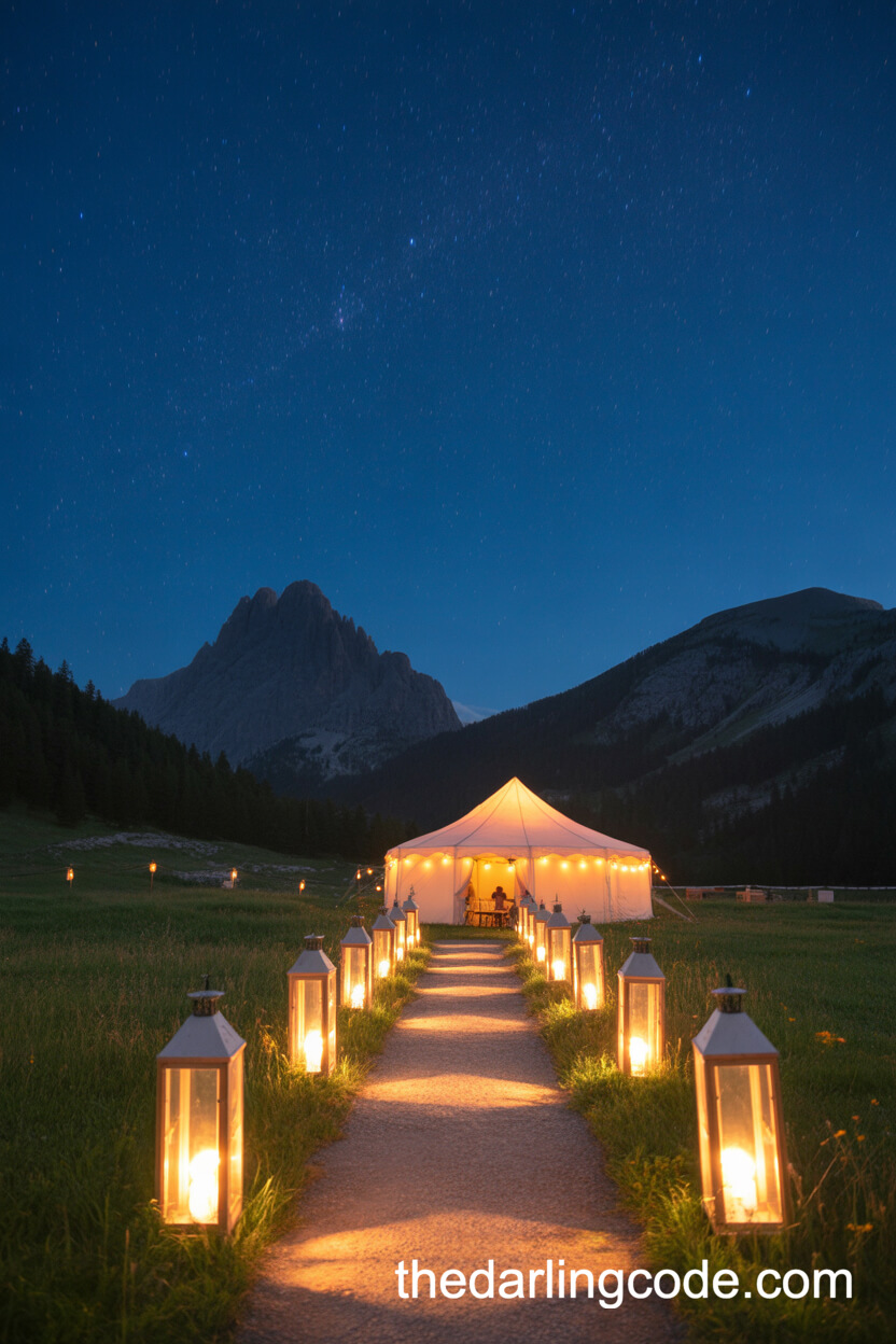 A Lantern-Lit Path To A Glowing Tent