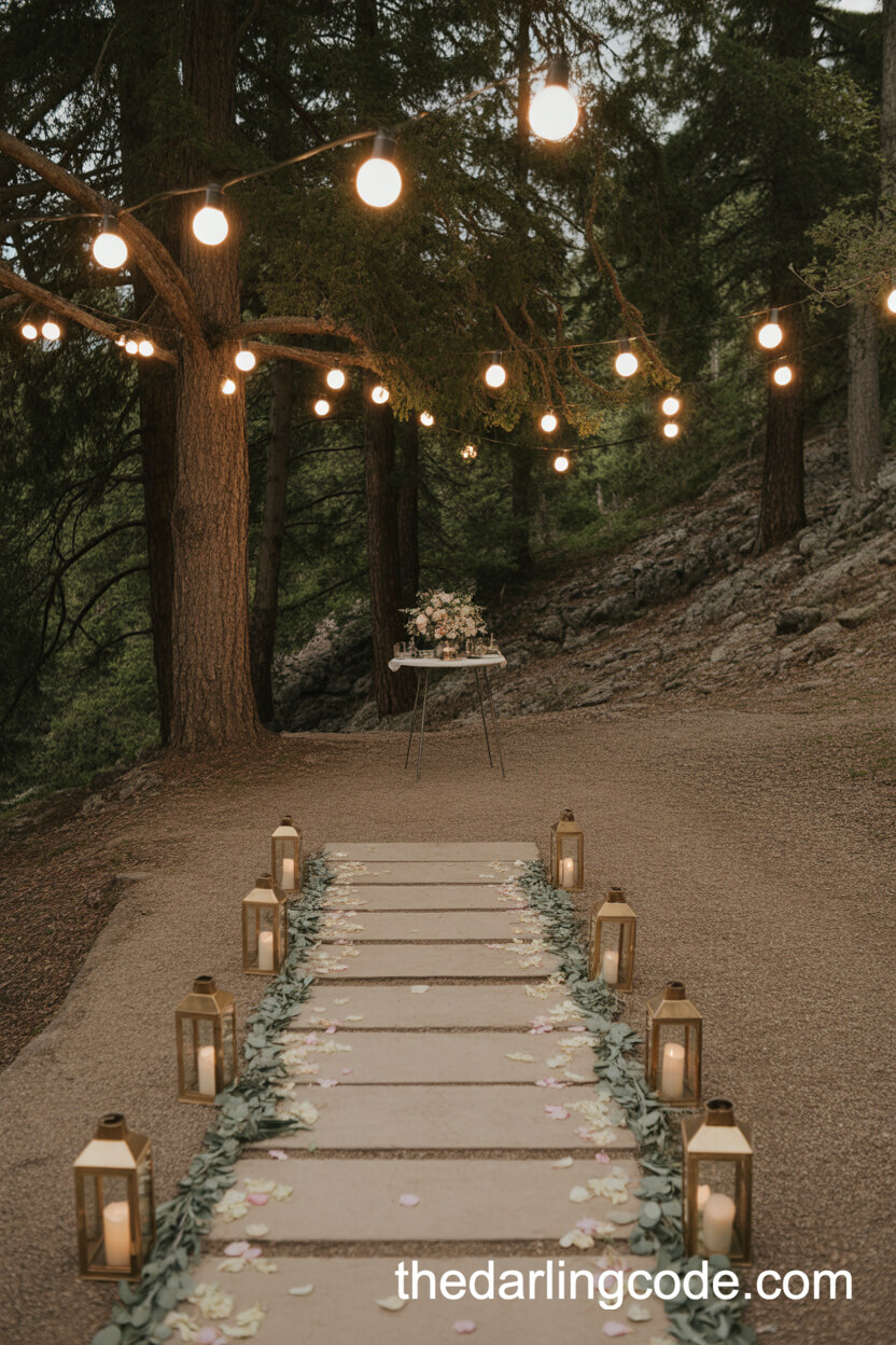 A Stone Pathway To A Micro-Wedding Space