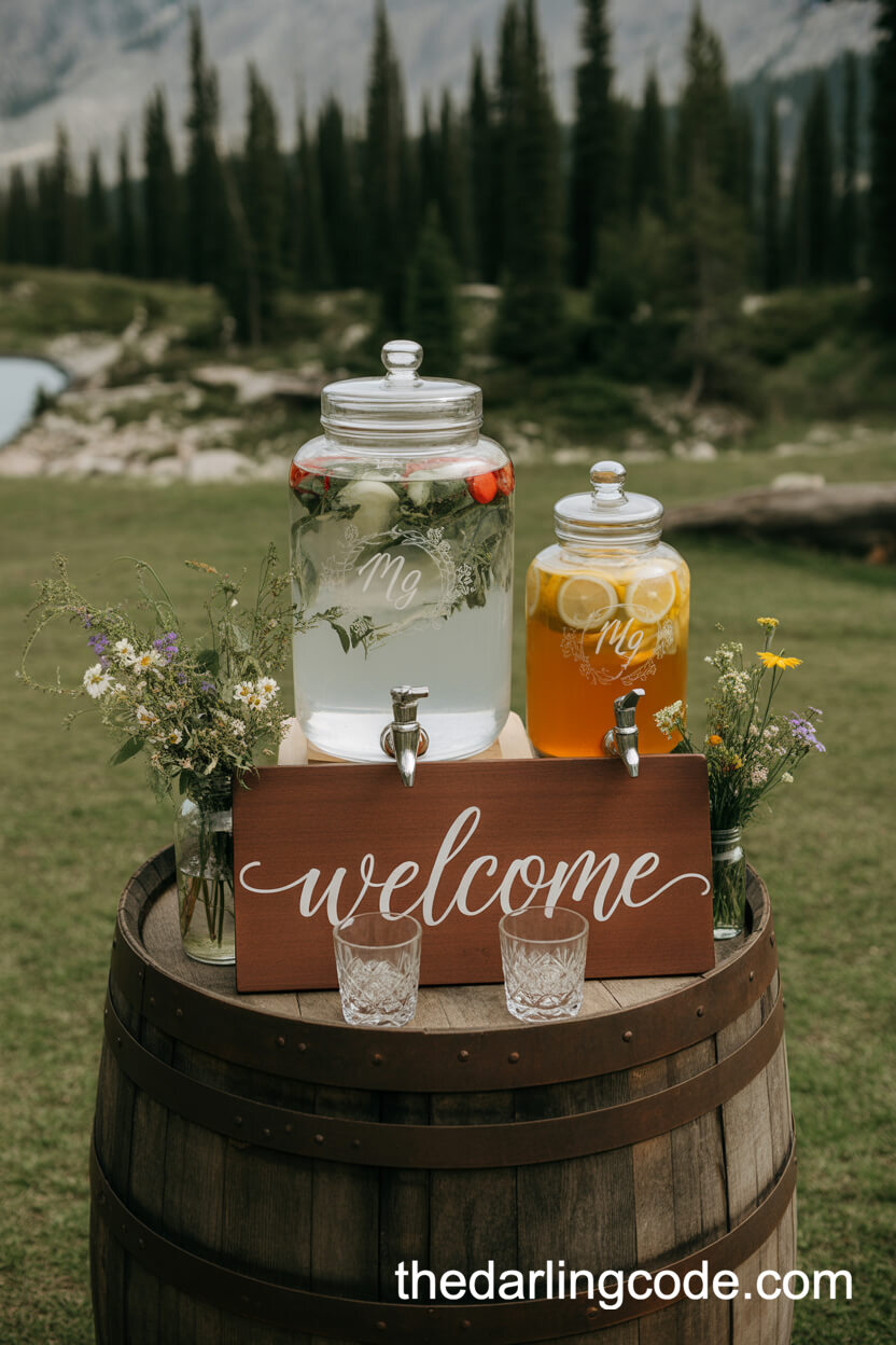 A Warm Welcome Drinks Station In The Forest