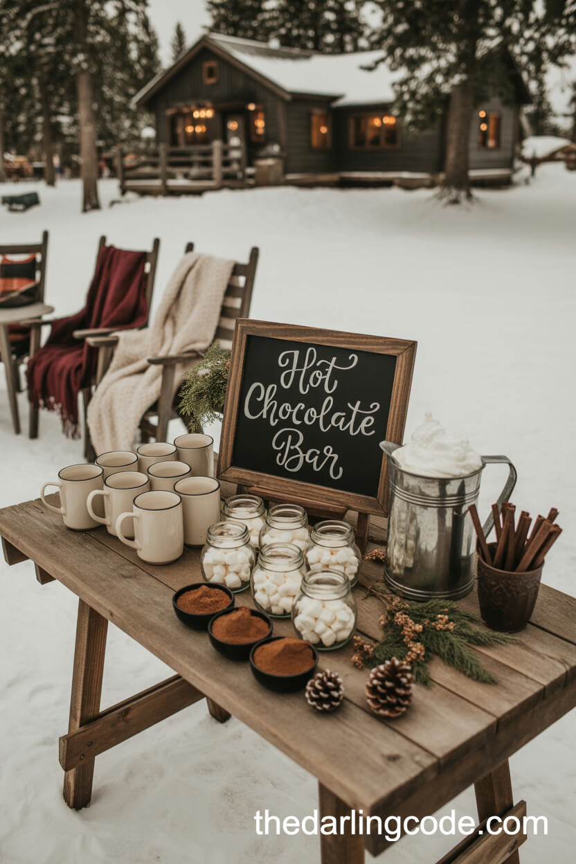 A Cozy Hot Chocolate Bar For A Mountain Wedding