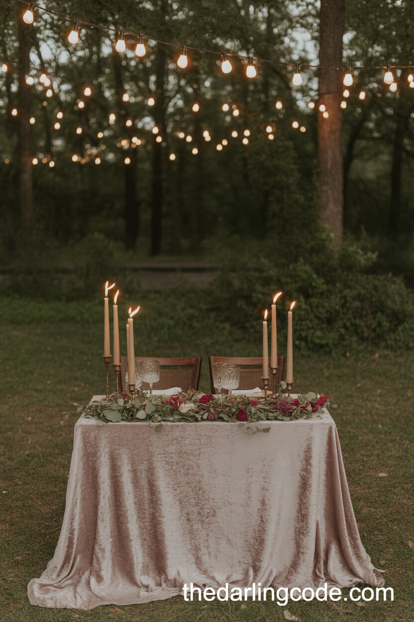 An Intimate Sweetheart Table In The Woods