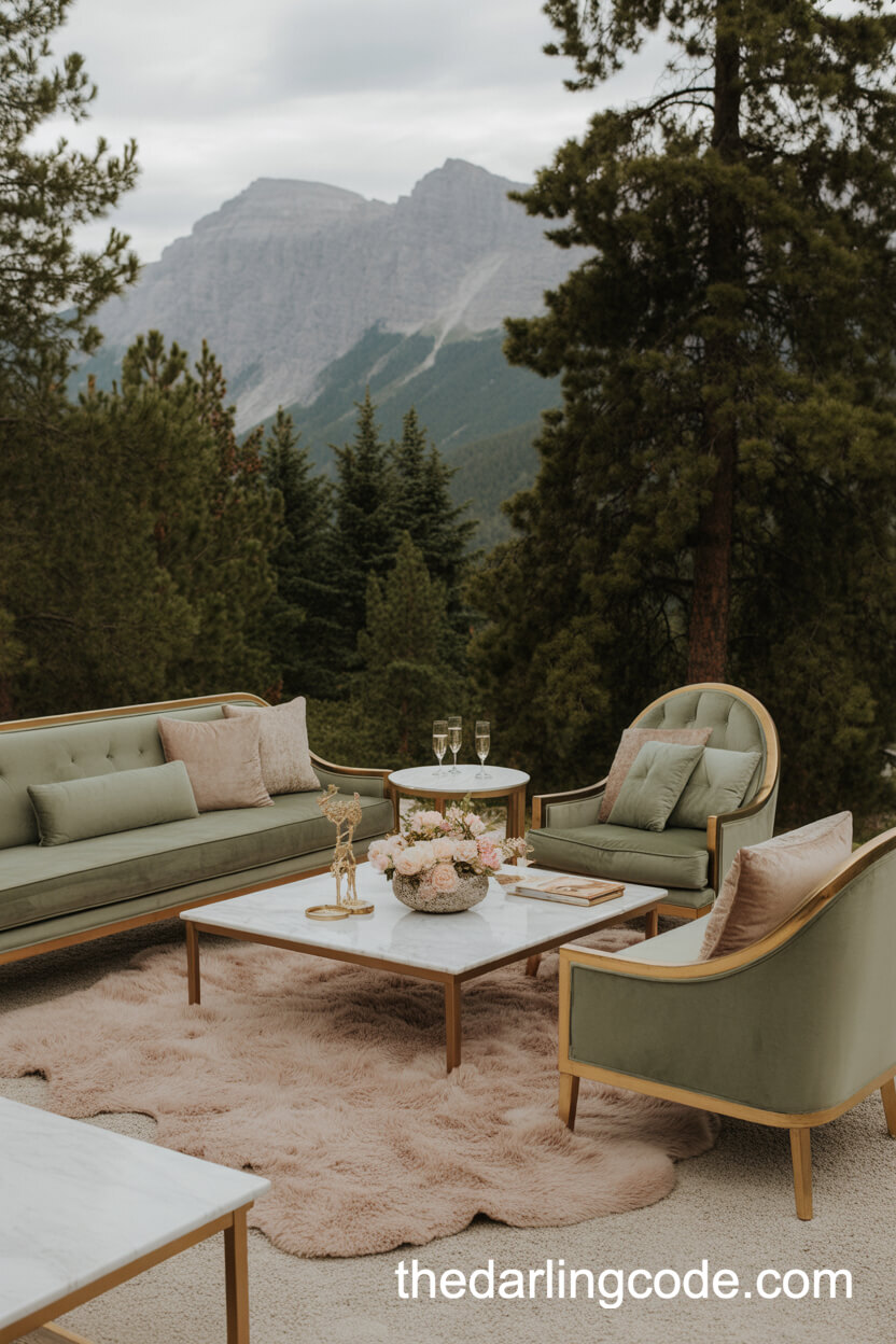 A Chic Outdoor Lounge Amidst The Pines