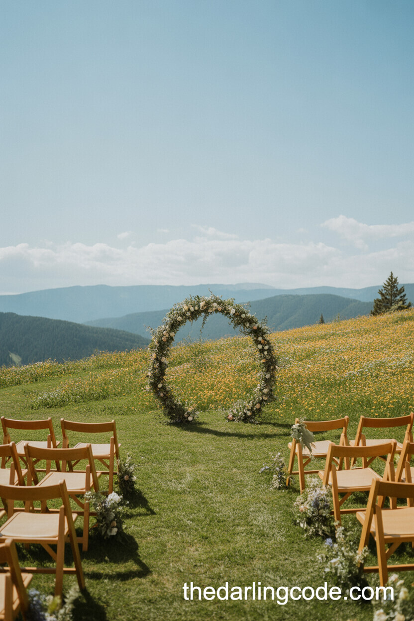A Wildflower Meadow Ceremony Aisle
