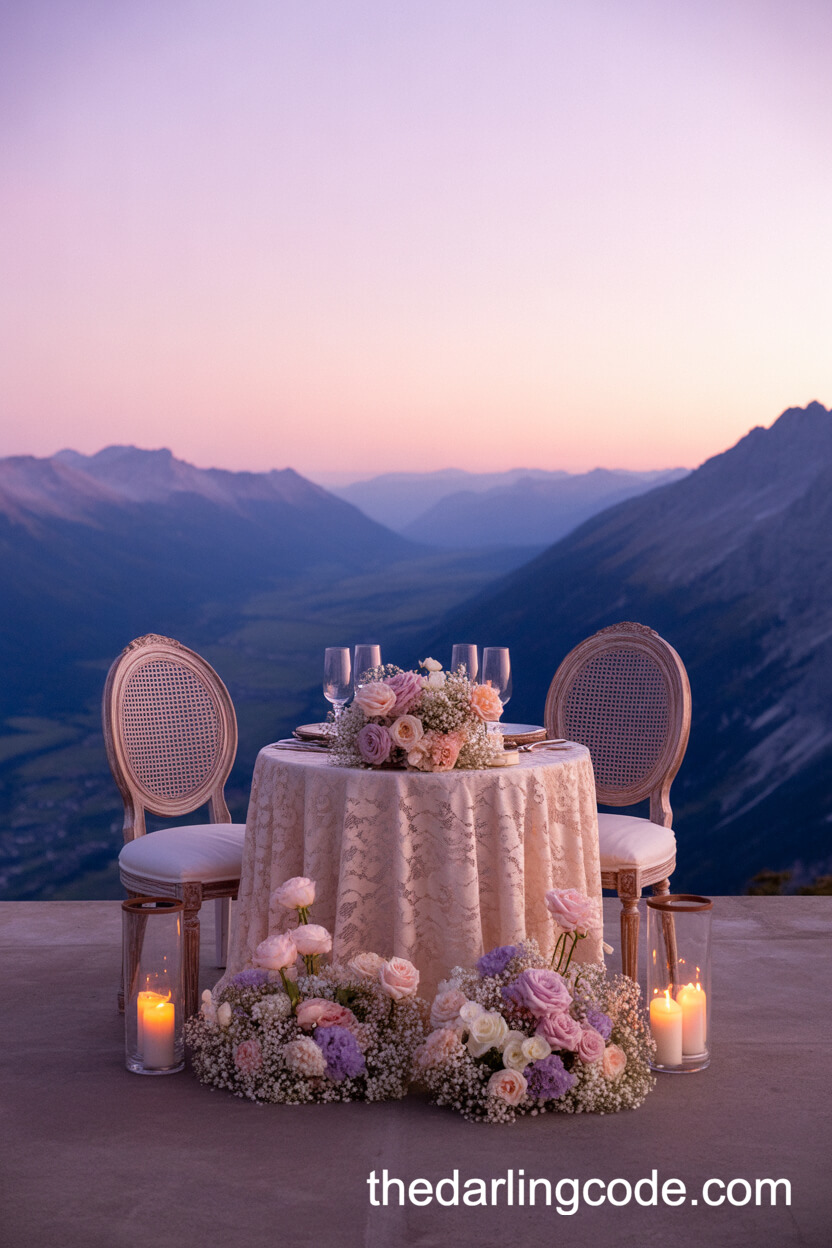 Alpenglow Romance On A Mountain Terrace