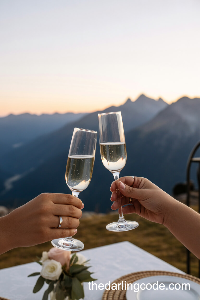 A Champagne Toast At Sunset On The Ridge