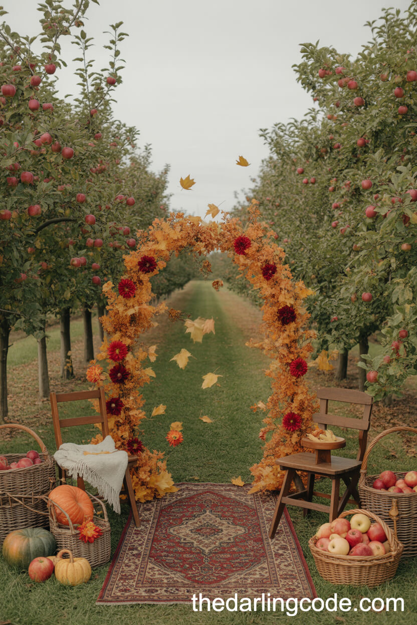 Autumn Orchard Wedding With Vibrant Foliage