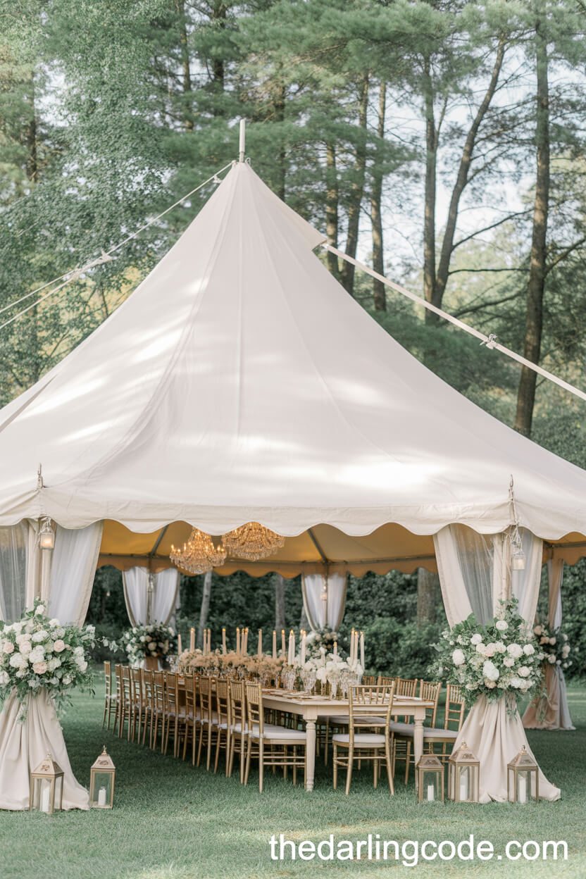 Enchanting Forest Tent Wedding With Chandeliers