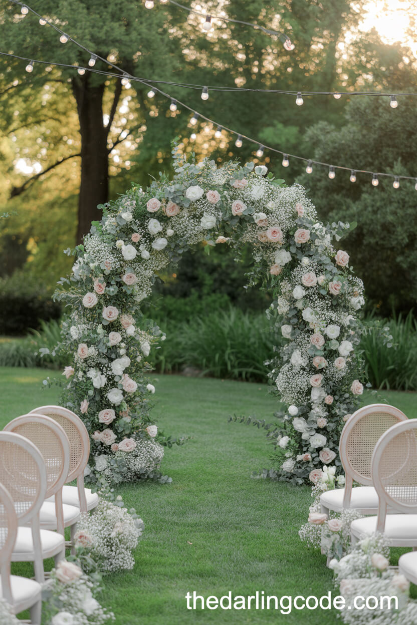 Enchanting Garden Ceremony With Floral Arch