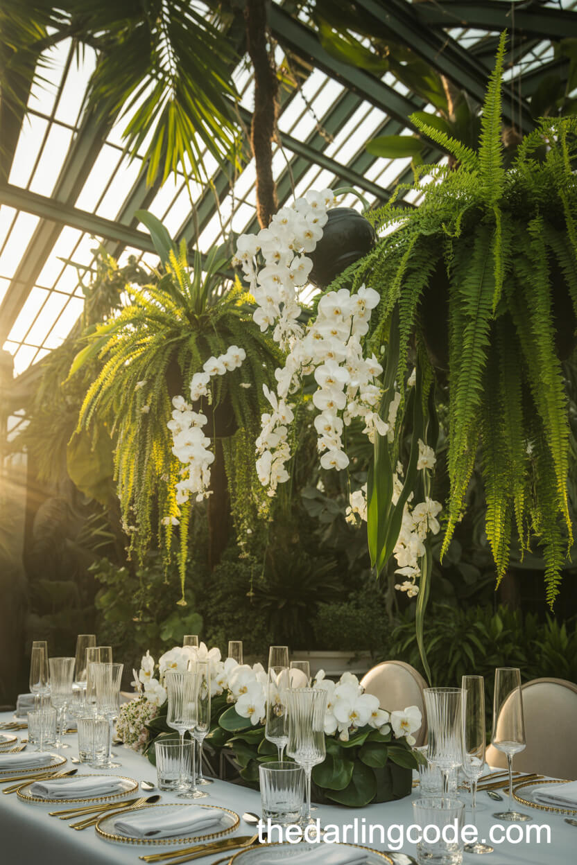 Lush Greenhouse Wedding Reception