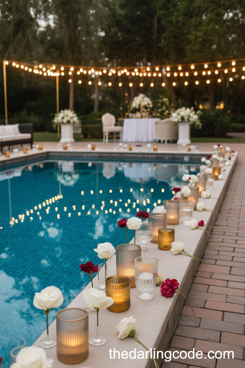 Luxury Poolside Wedding Cocktail Party
