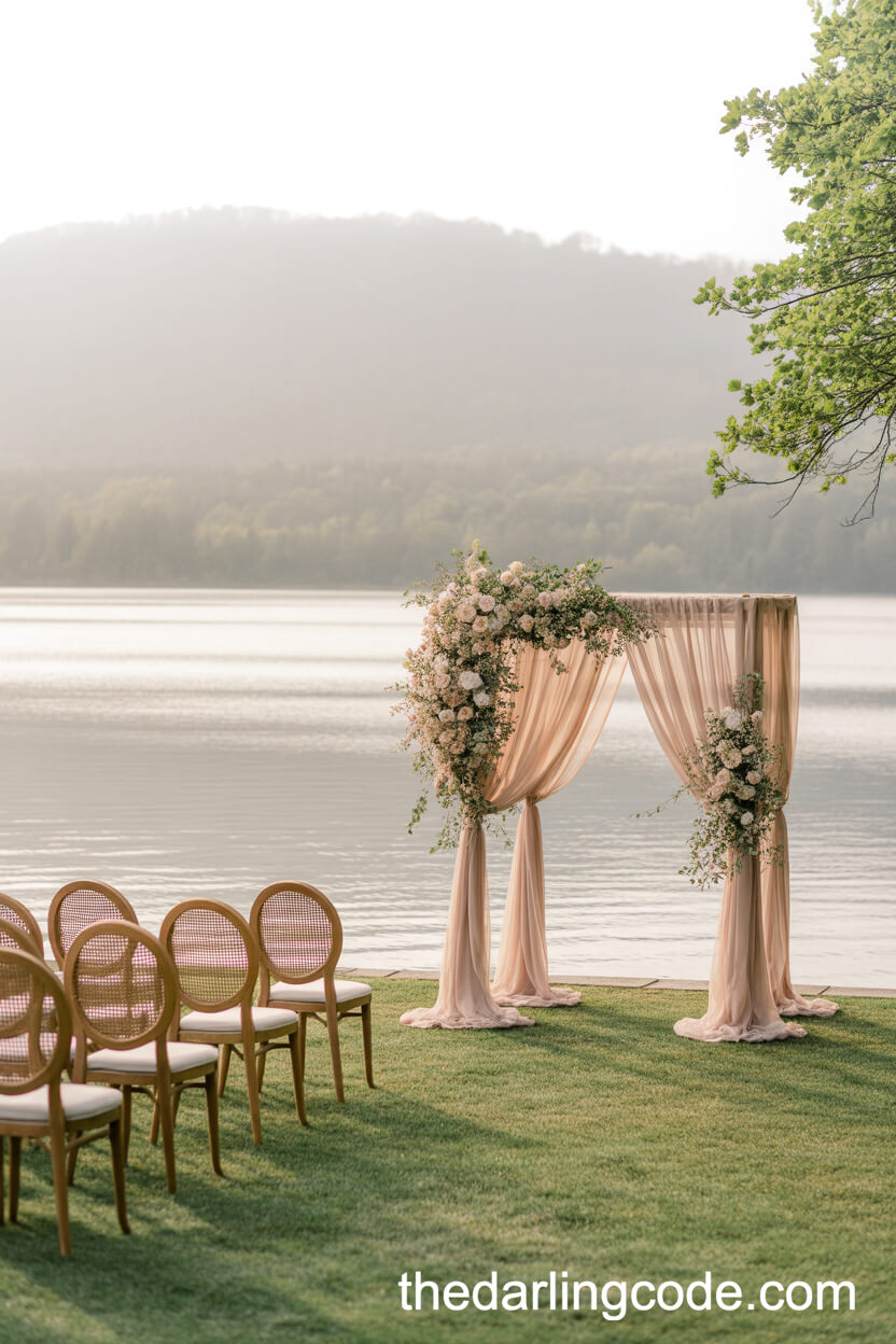 Serene Lakeside Ceremony At Dawn