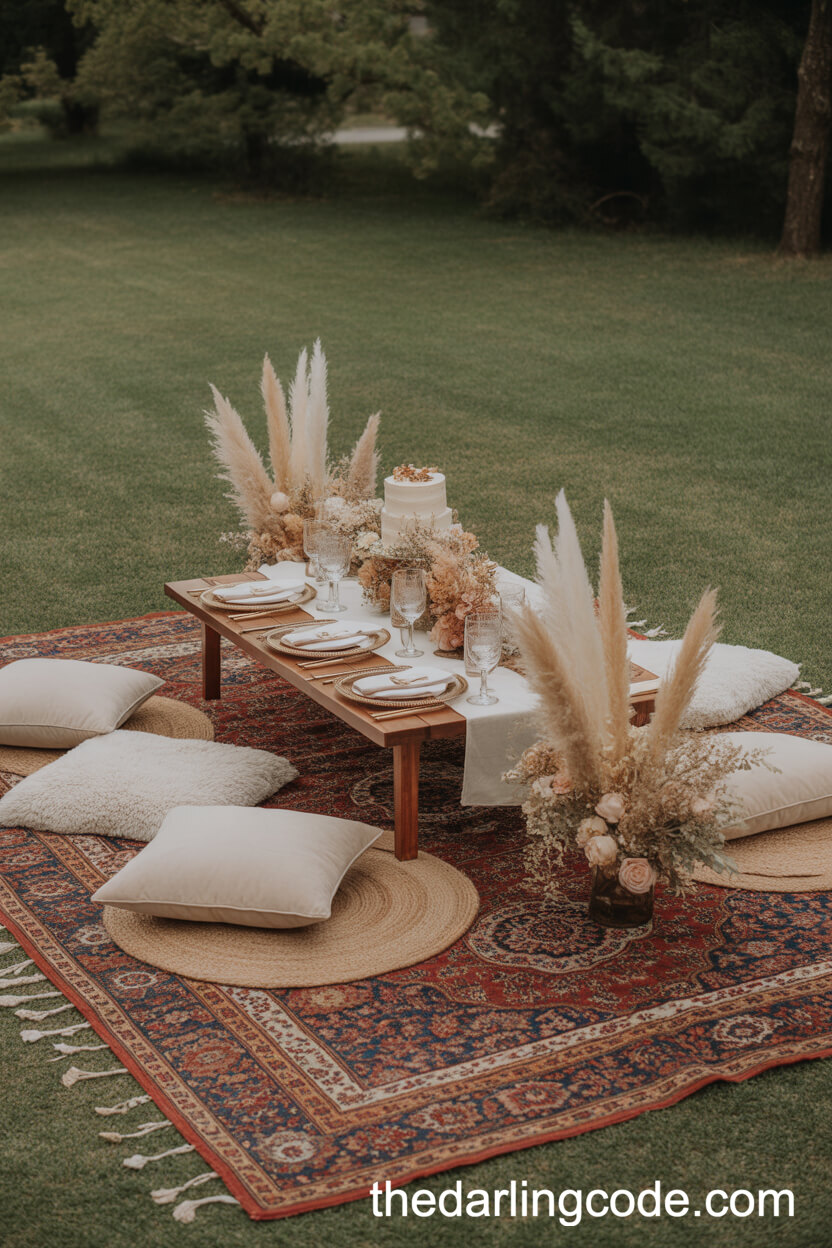 Boho-Style Outdoor Wedding Picnic
