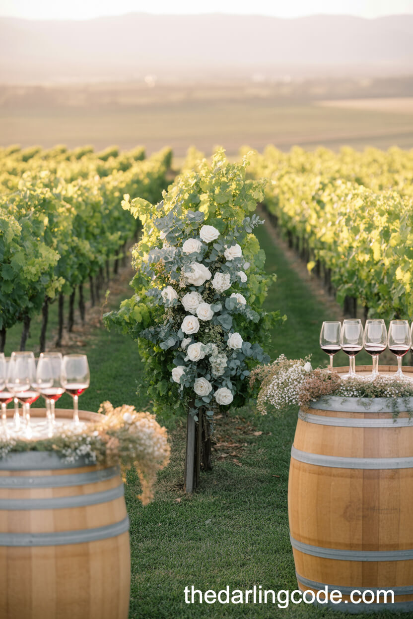 Sunset Vineyard Wedding With Rustic Touches