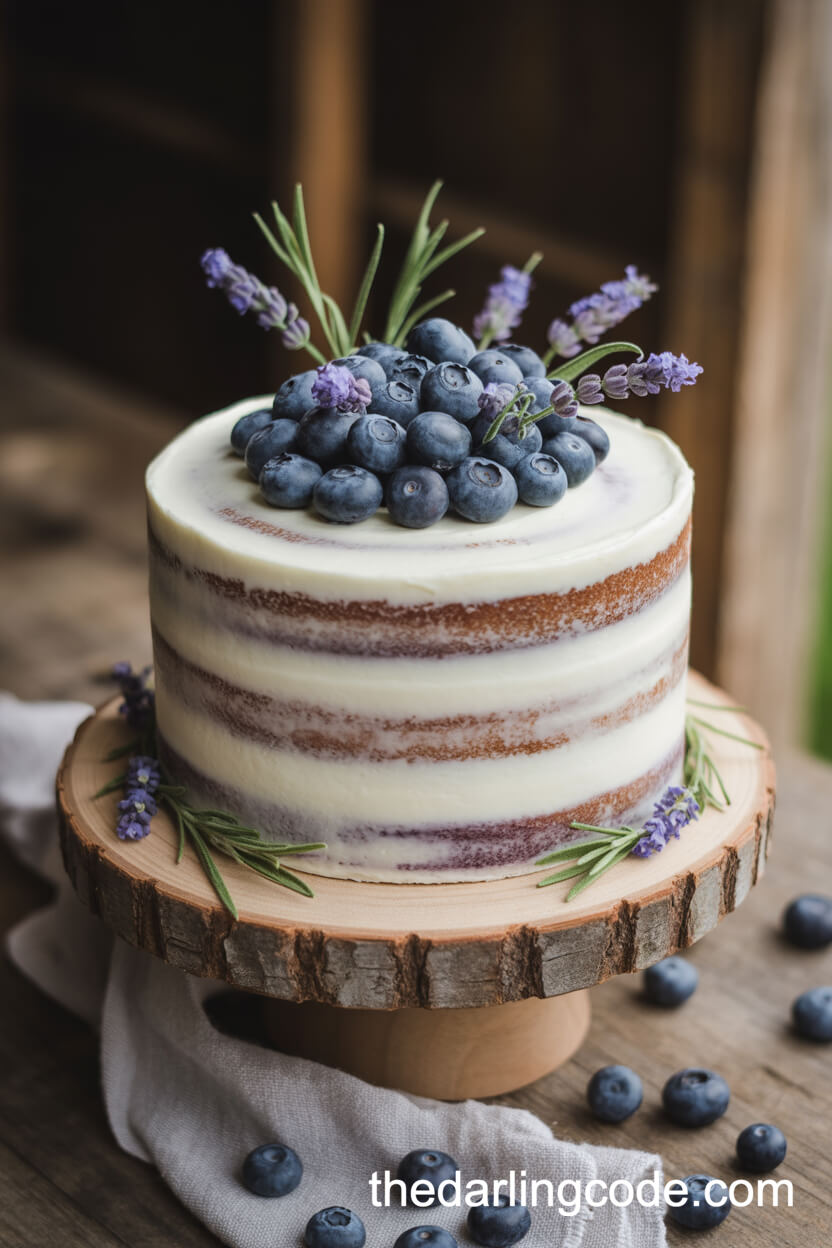 Naked Blueberry Lavender Cake
