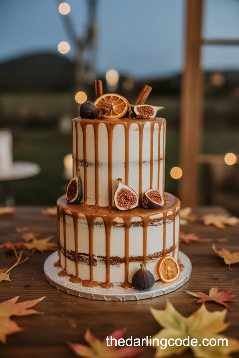 Double-Layer Naked Drip Cake With Dried Fruits