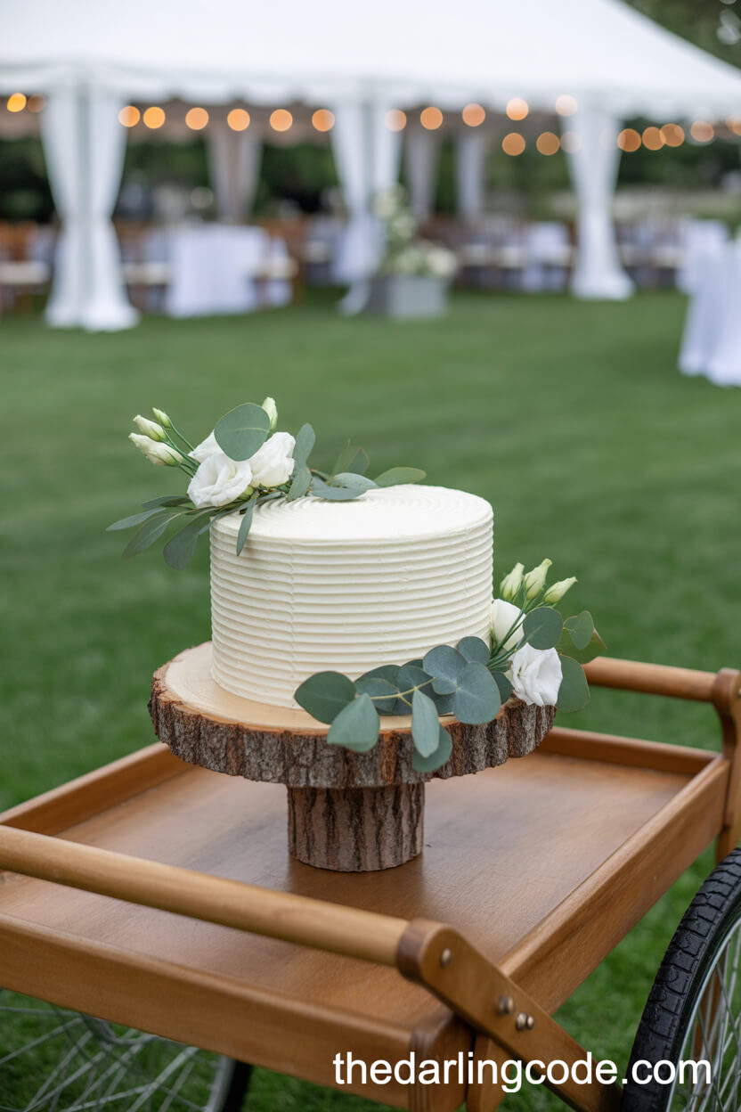 Classic Swirl Buttercream Wedding Cake With Eucalyptus And Lisianthus