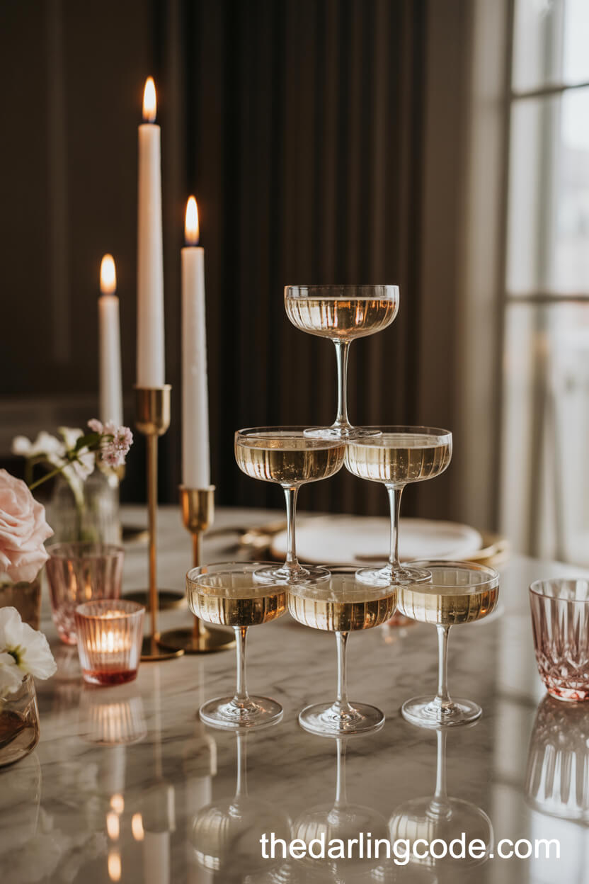 Mini Champagne Tower For Wedding Celebrations