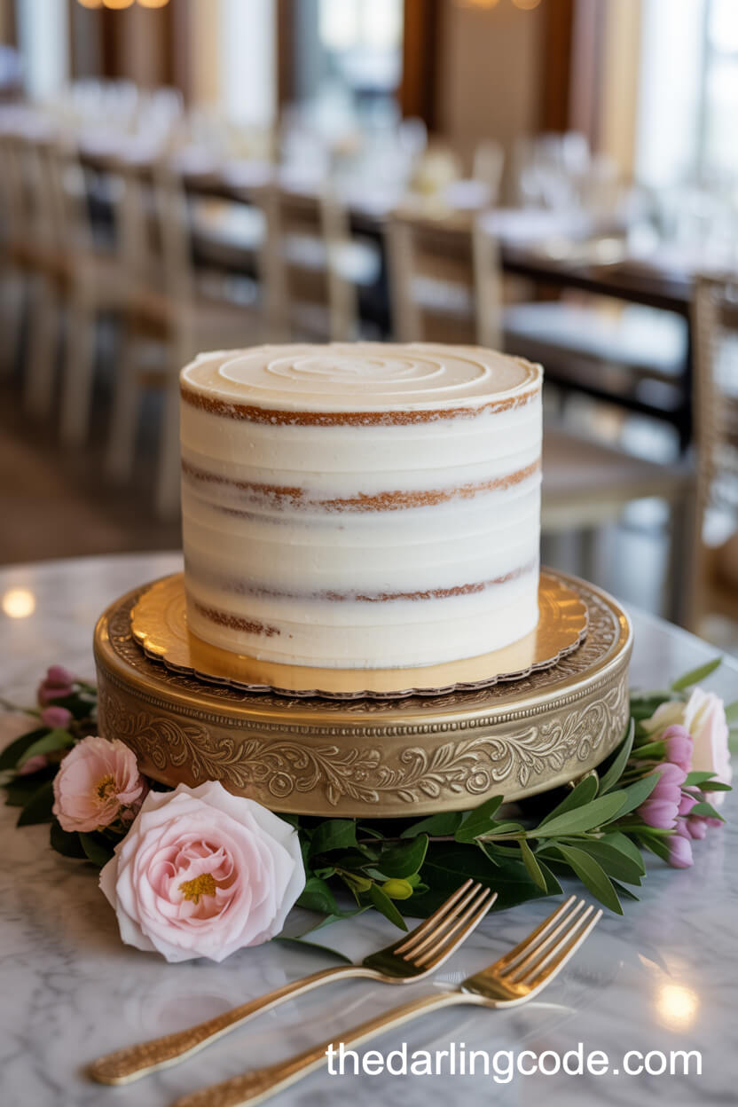Elegant One-Tier Wedding Cake Display