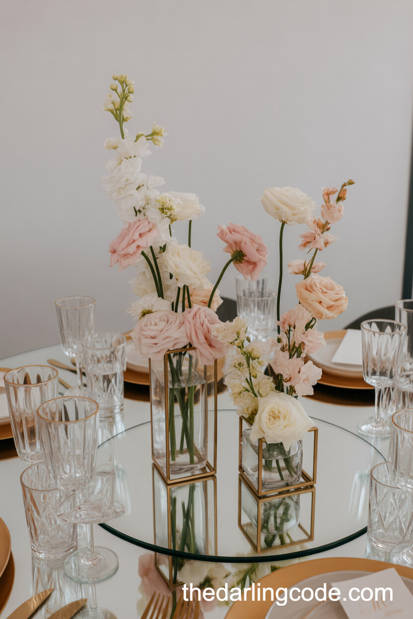 Modern Asymmetrical Floral Centerpieces