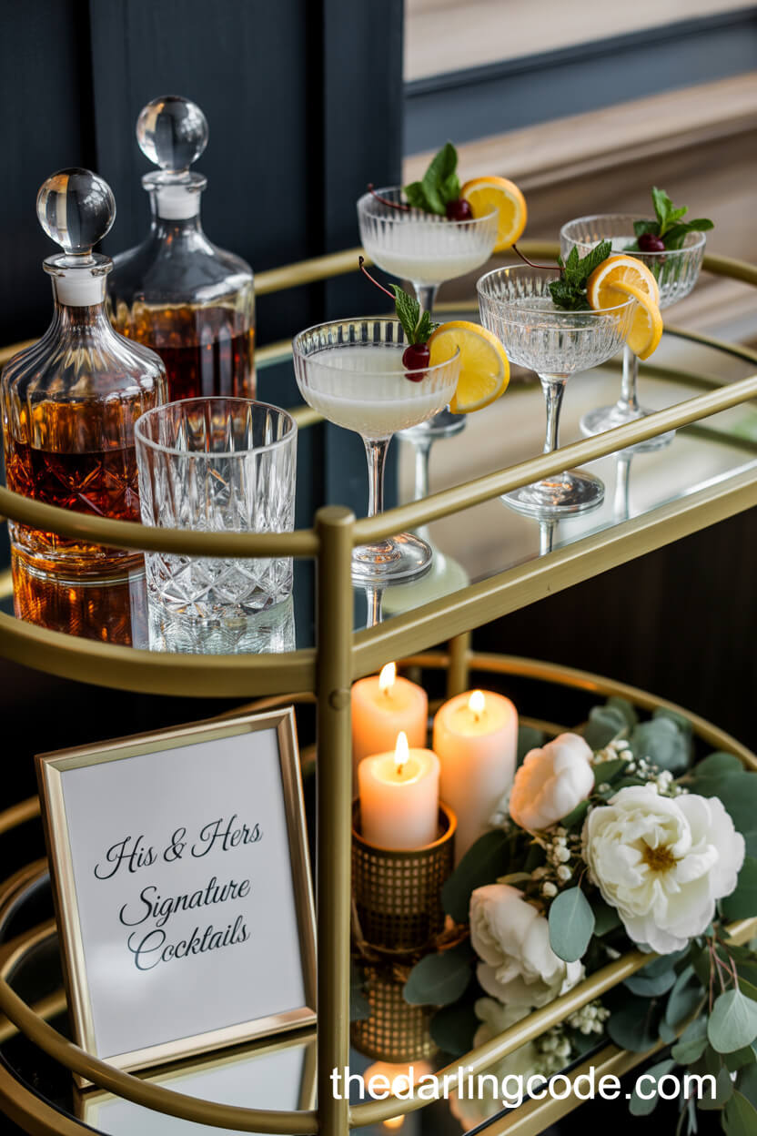 Signature Cocktail Bar Cart Station