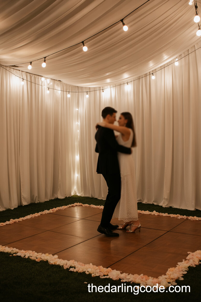 Intimate Indoor Dance Floor With String Lights