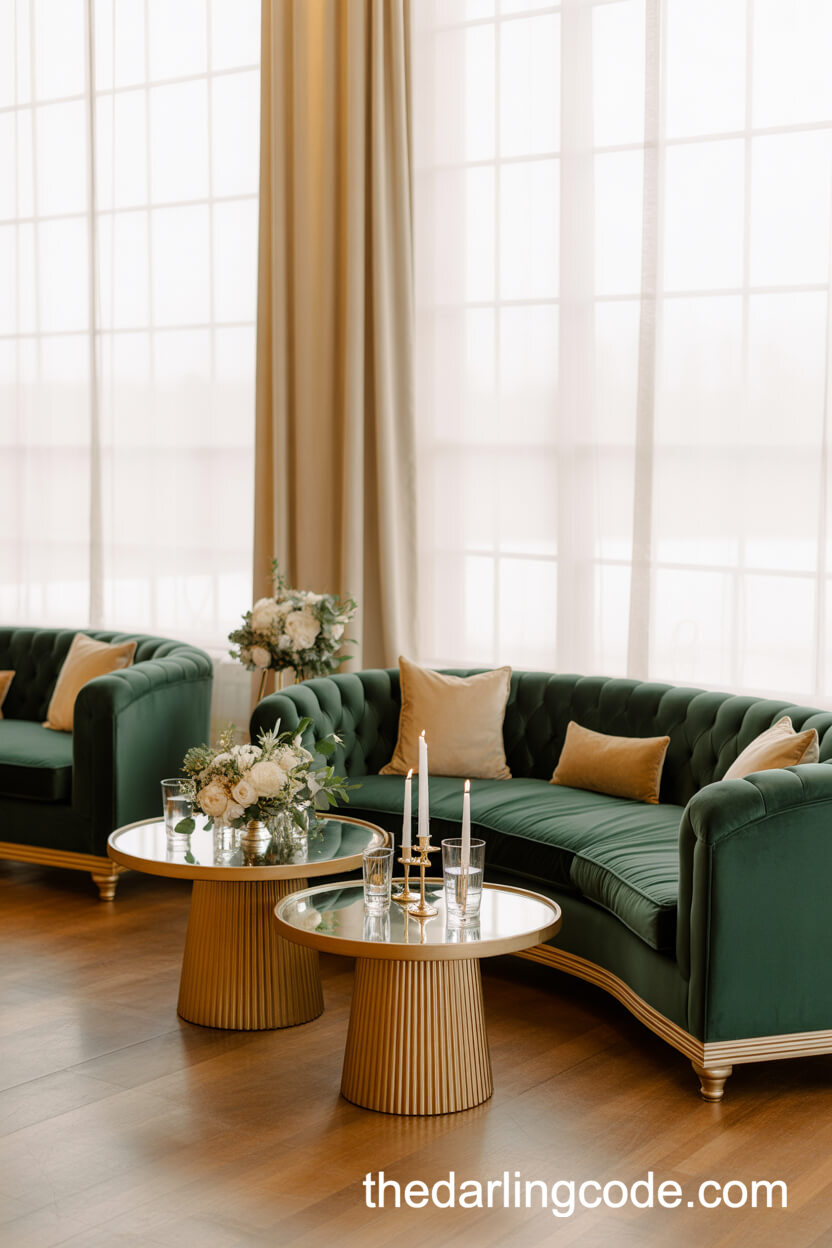 Cozy Velvet Lounge For Wedding Guests