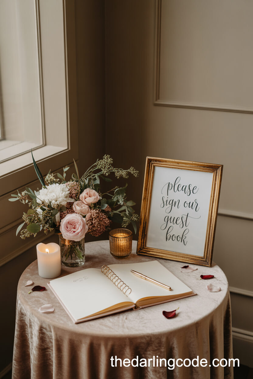 Charming Guest Book Nook With Vintage Style