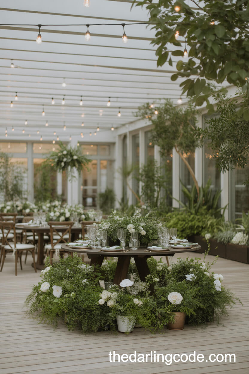 Indoor Garden-Inspired Reception Setting
