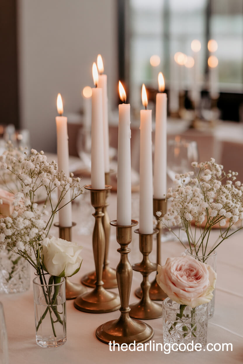 Vintage Candlelight And Blush Blooms