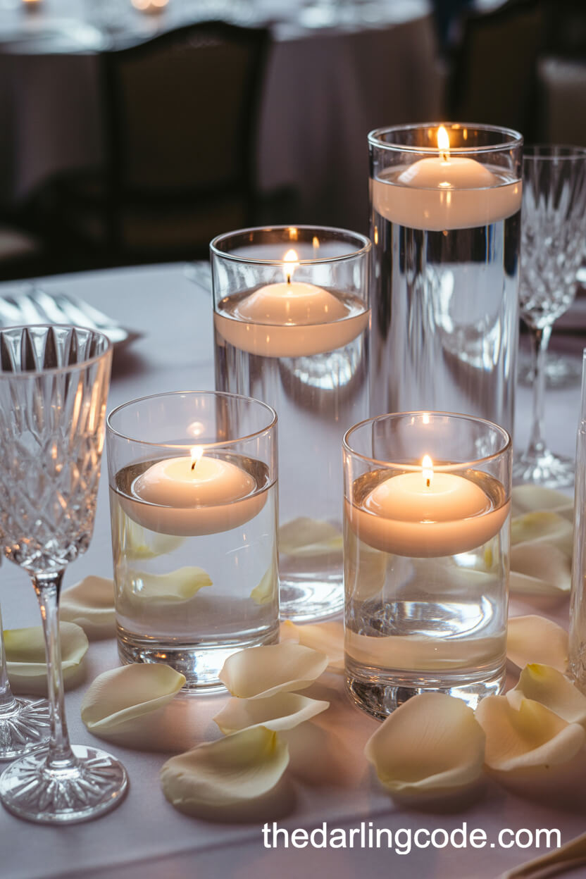 Floating Candle Vases On Petals