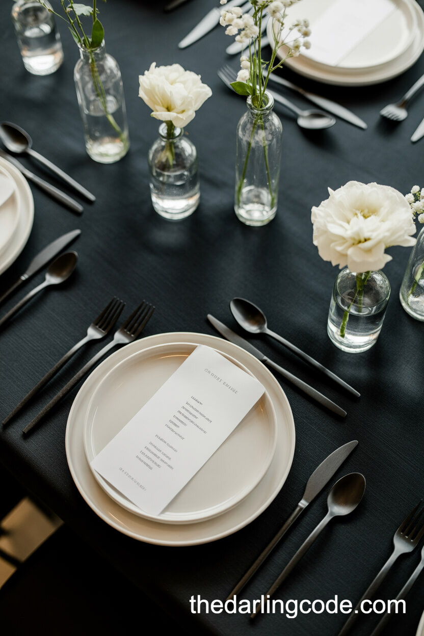 Bold Black Linen With Single Stems