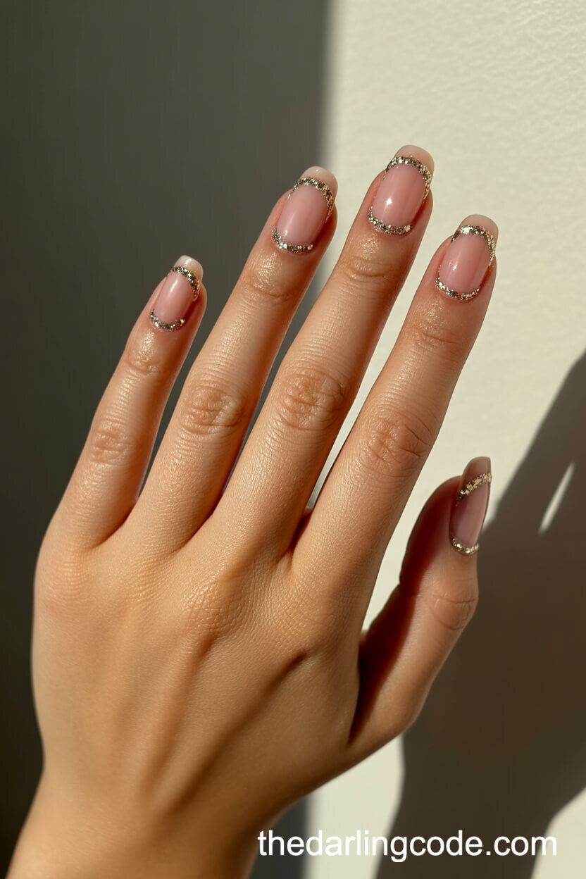 Chunky Silver And Gold Glitter Cuticle Cuff