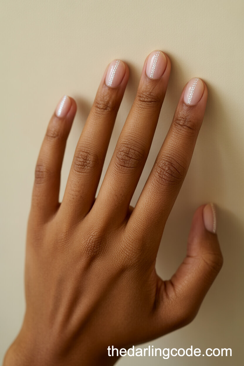 Ultra-Fine Vertical Silver Sparkle Line