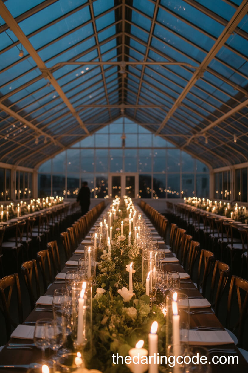 Enchanting Vintage Greenhouse Dinner Illuminated By Candles