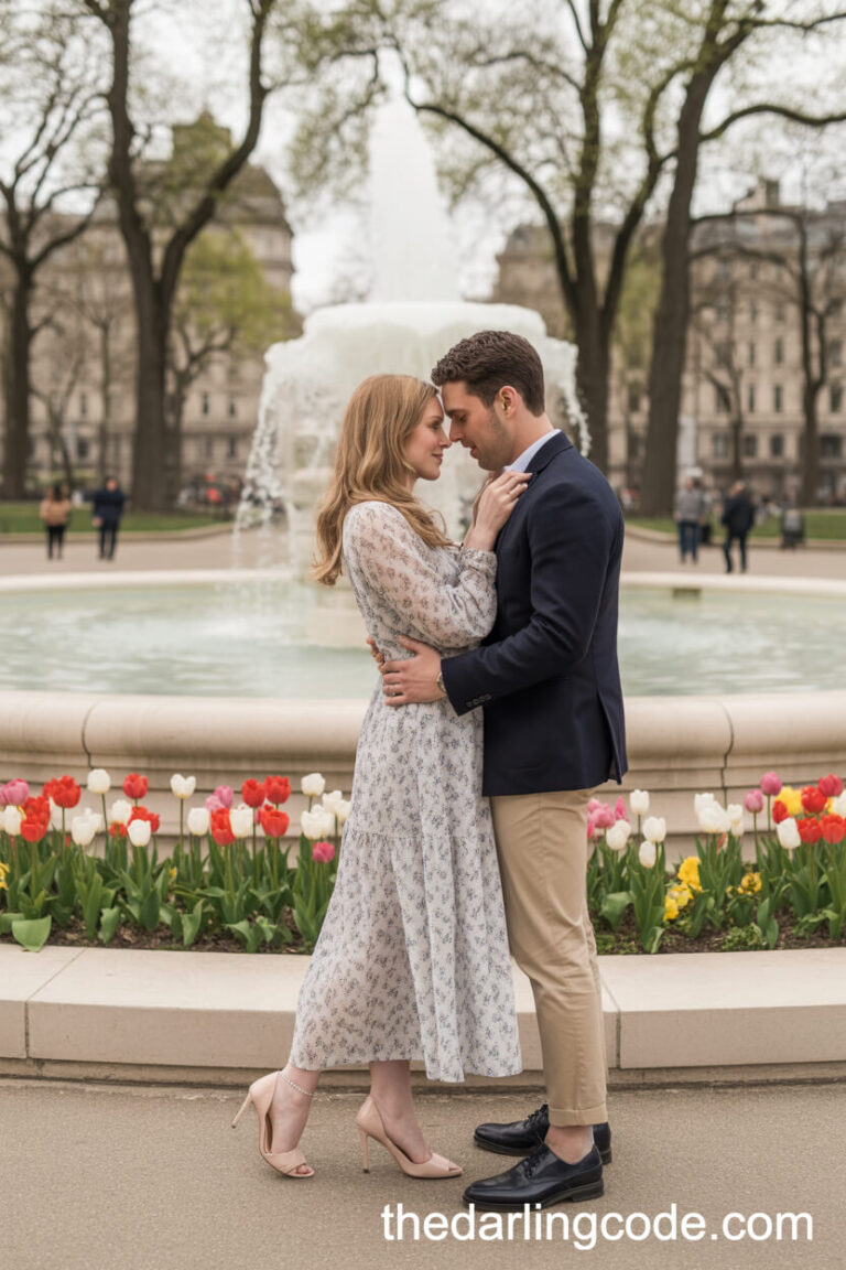 spring engagement photos