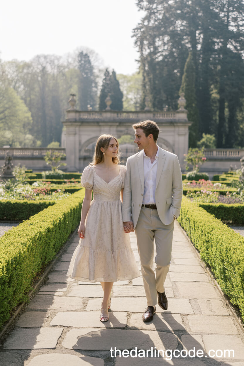 Romantic Walk In A Historic Botanical Garden