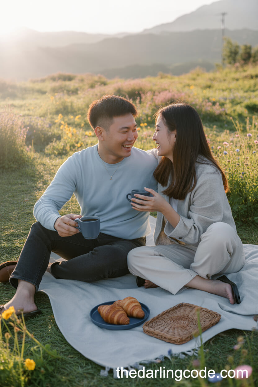 Sunrise Picnic Amid Wildflowers