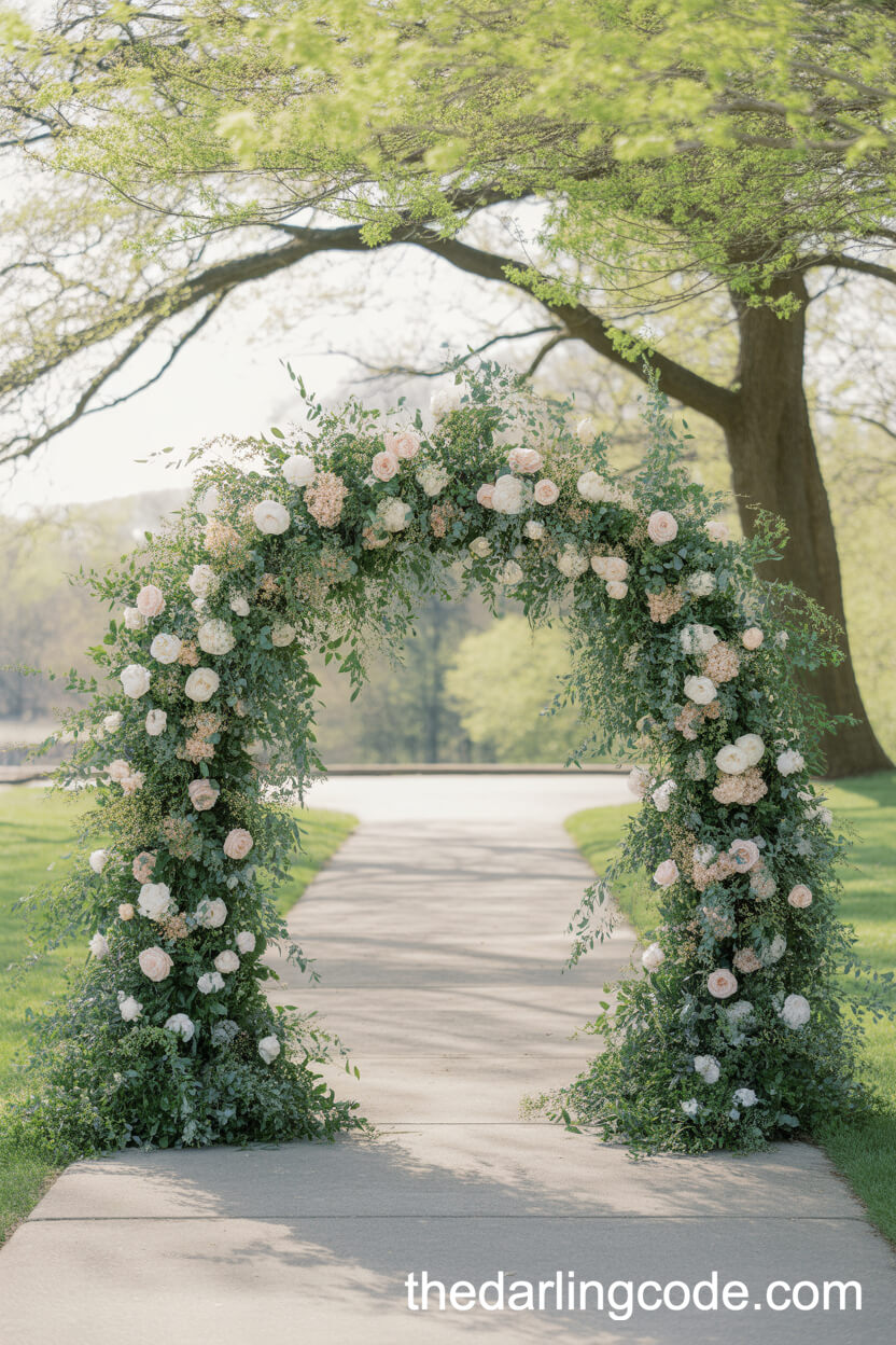 Floral Archway Entrance For A Dreamy Garden Wedding