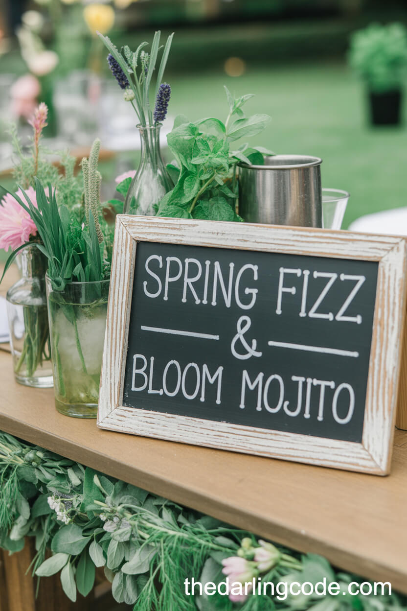 Herb And Edible Flower Cocktail Bars For Spring Receptions