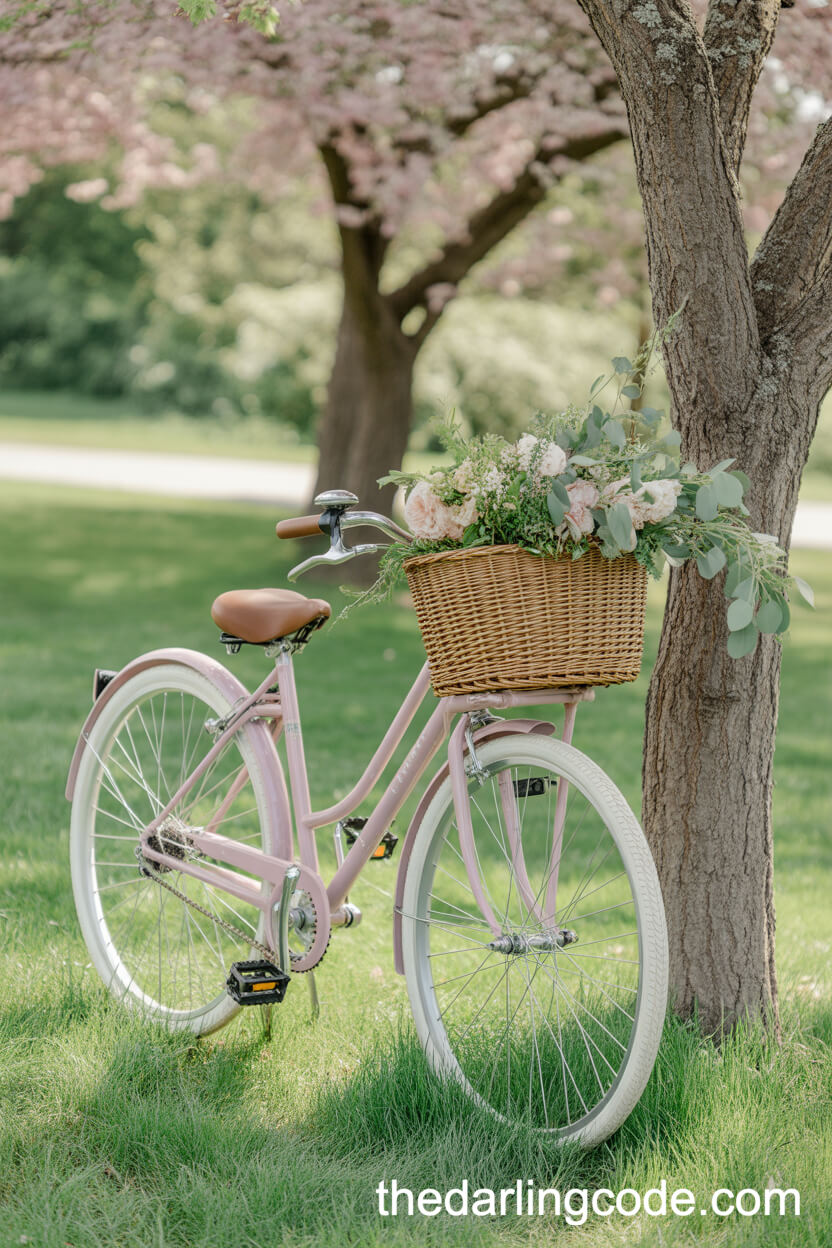 Vintage Bicycle Decor Overflowing With Spring Flowers