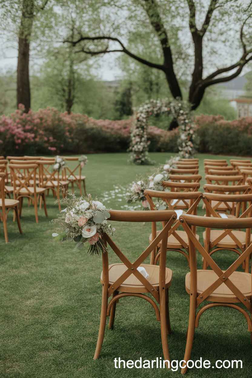 Vintage Mismatched Chairs For A Charming Garden Ceremony