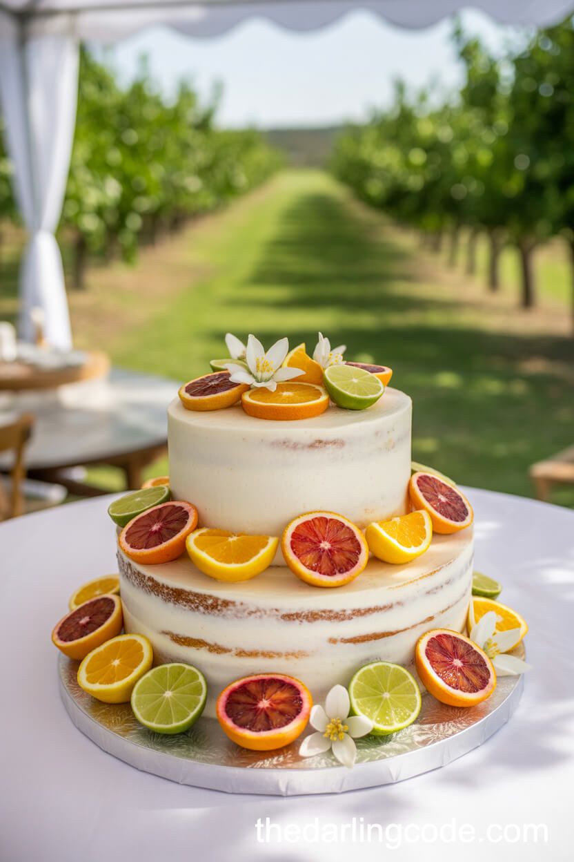 Fresh Citrus Wedding Cake