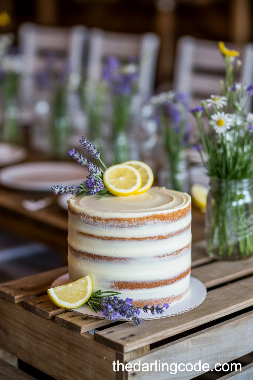 Semi-Naked Lemon Lavender Cake