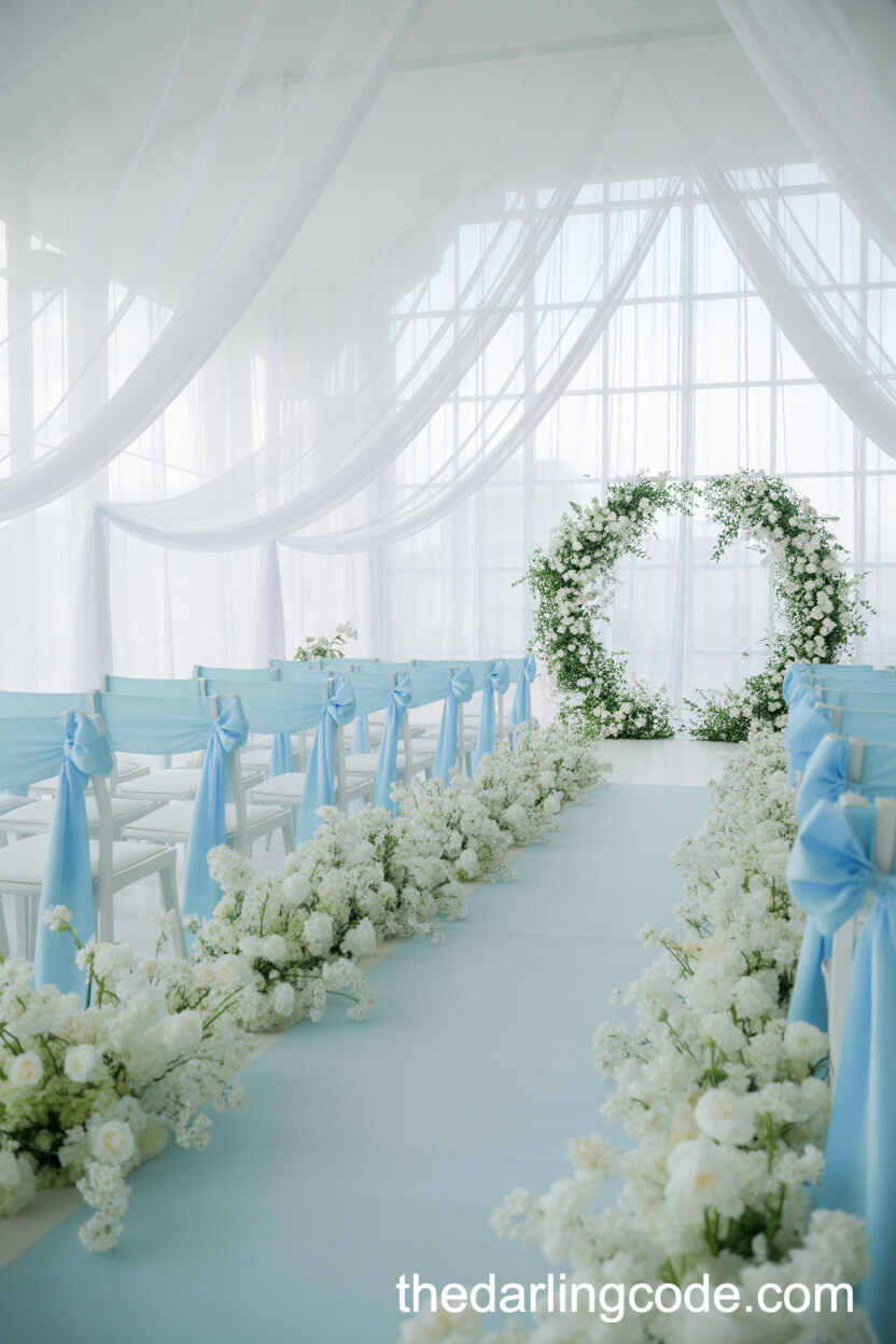 Powder Blue And White Chapel Wedding Colors