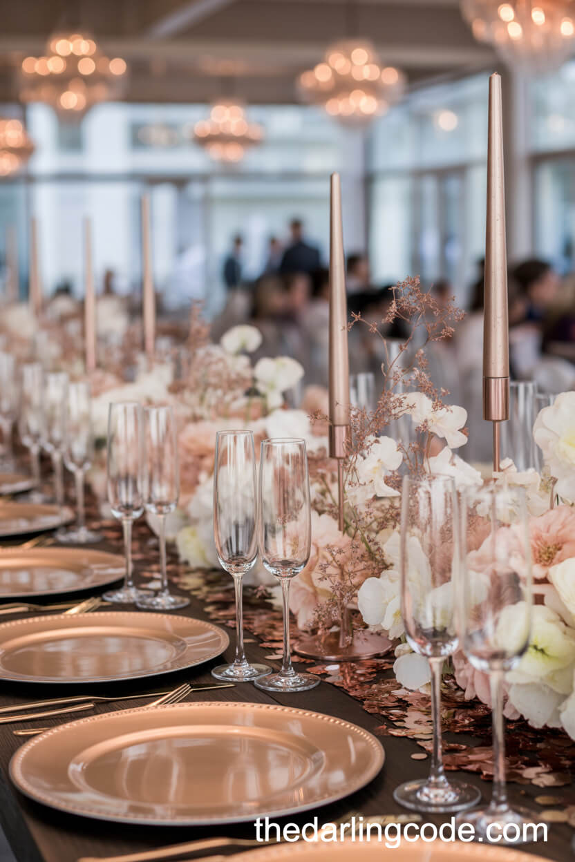 Rose Gold And Blush Head Table Colors
