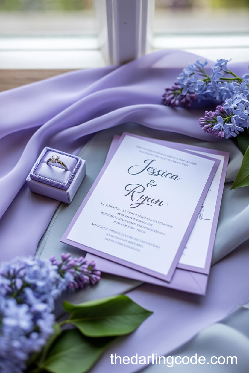 Periwinkle And Silver Invitation Suite Palette