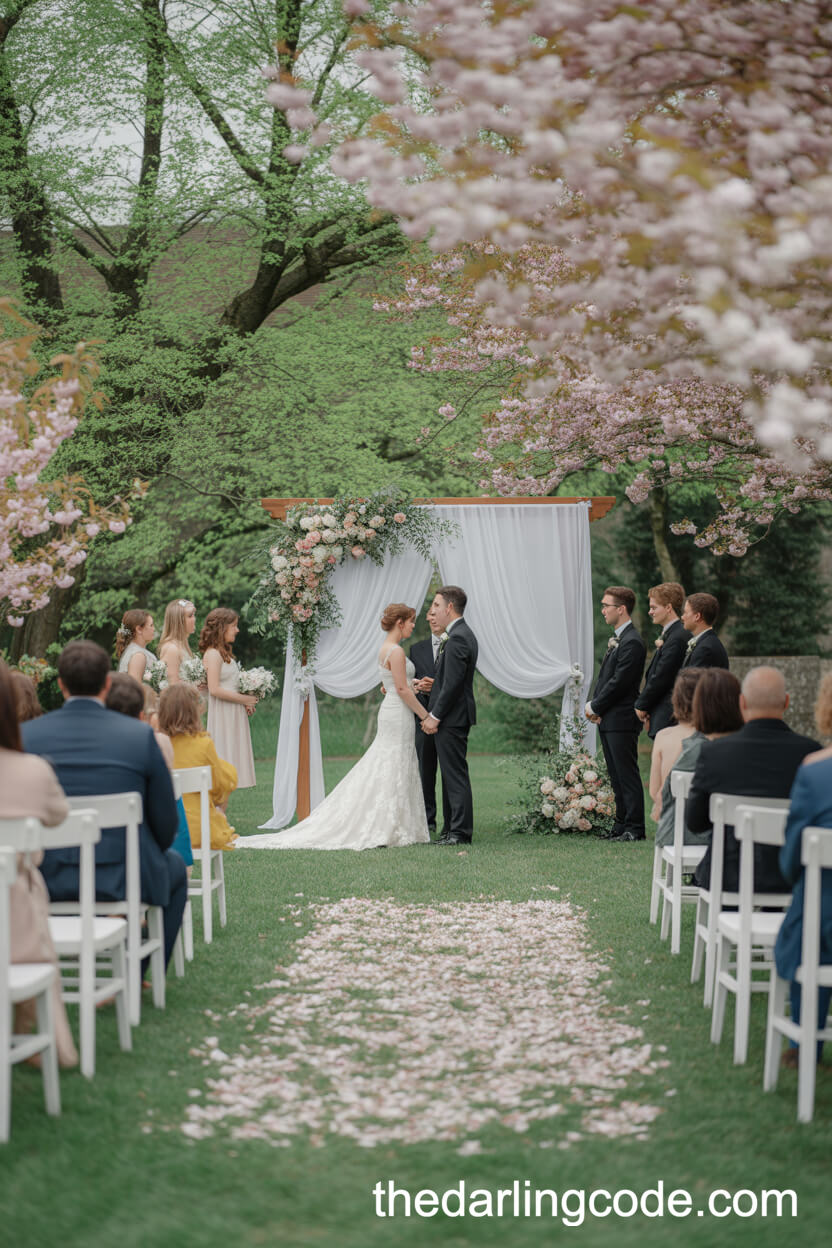 Garden Ceremony Surrounded By Spring Blossoms