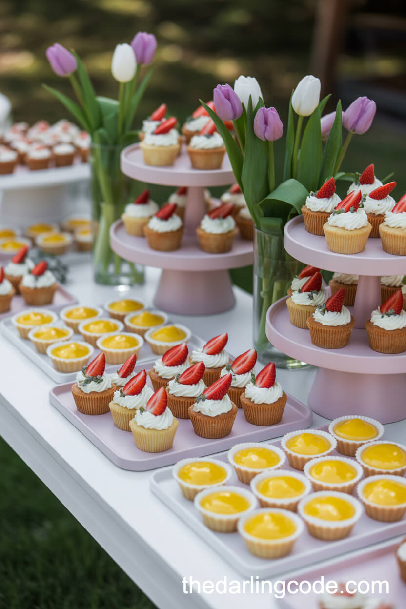 Spring-Themed Dessert Bar With Mini Treats
