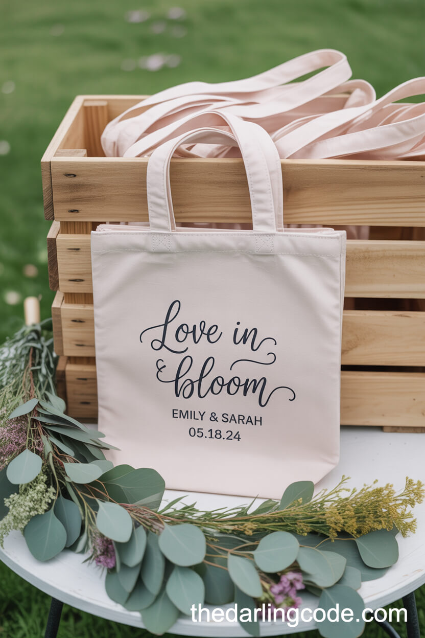 Reusable Pastel Tote Bag Wedding Favors