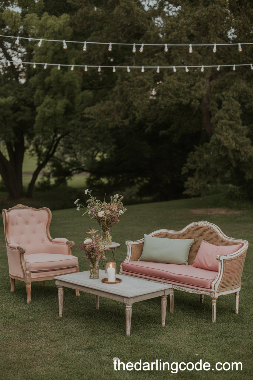 Cozy Vintage Outdoor Lounge Area
